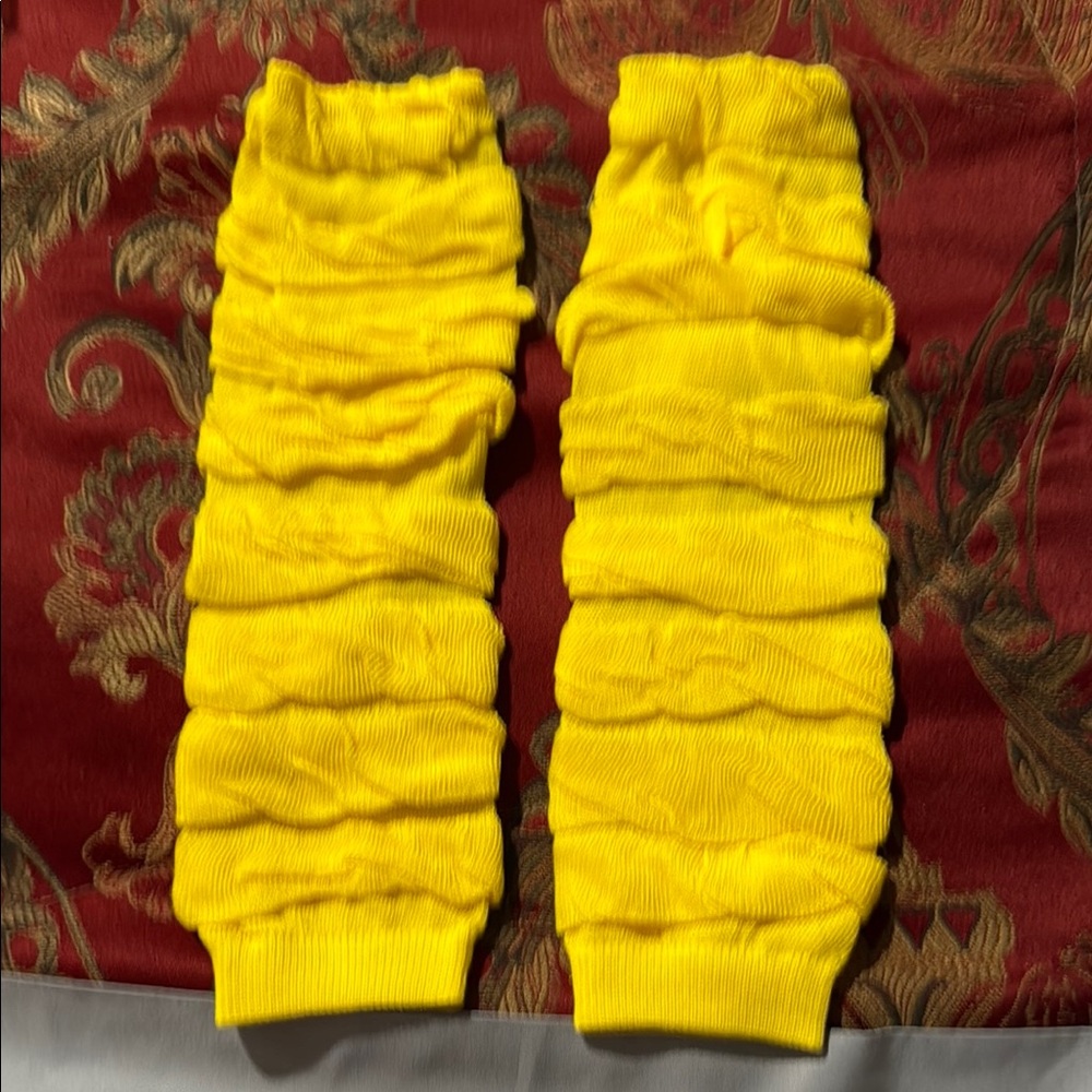 Bright Yellow Kids Leg Warmers